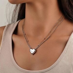 D-POW Heart Necklace for Women Sterling Sliver Necklace